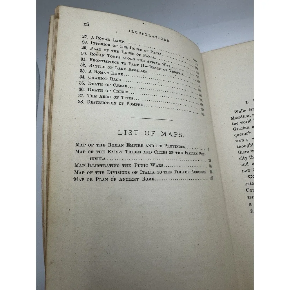 Barnes Historical Series - Brief History Of Rome 1885 Antique With Maps HC